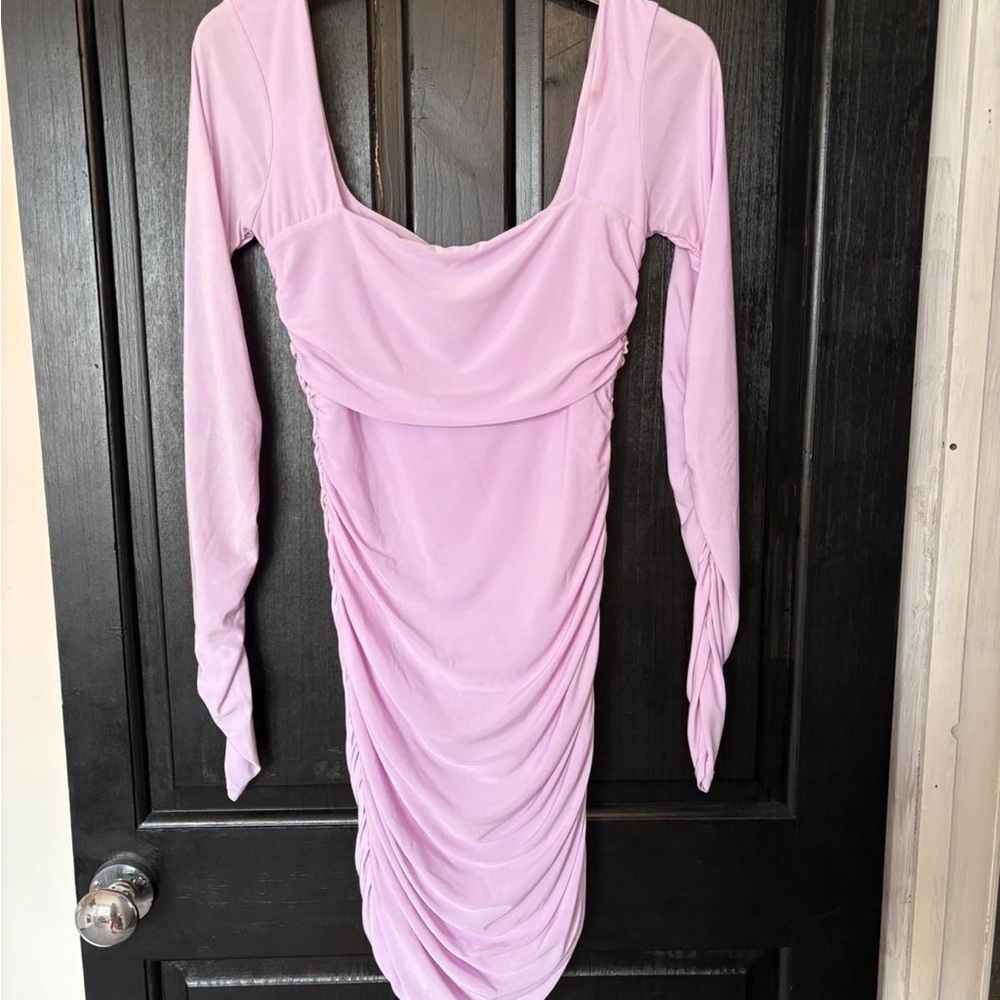 Club L London Lilac Long Sleeve Dress